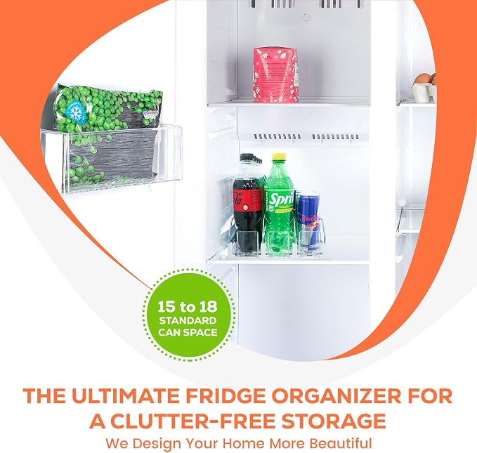 Upgraded Premium Drink Organizer for Fridge. Ultra Space Saving Soda Can Organizer for refrigerator with Larger Stopper Height and Automatic Pusher with Locking Feature. Holds 15 Cans (3 Rows, White) - Image 7