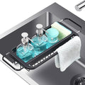 TOOLF Expandable Sink Caddy with Dish Towel Bar, Adjustable Over-The-Sink Organizer for Kitchen, Rustproof Sponge Holder and Drying Rack by TOOLF
