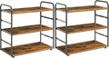IBUYKE Kitchen Countertop Standing Storage Shelf,Set of 2,Brown TWJ001H-2 | 3-Tier Bathroom Counter Organizer Tray Countertop Storage Shelf Counter Standing Rack Cosmetic Holder by IBUYKE