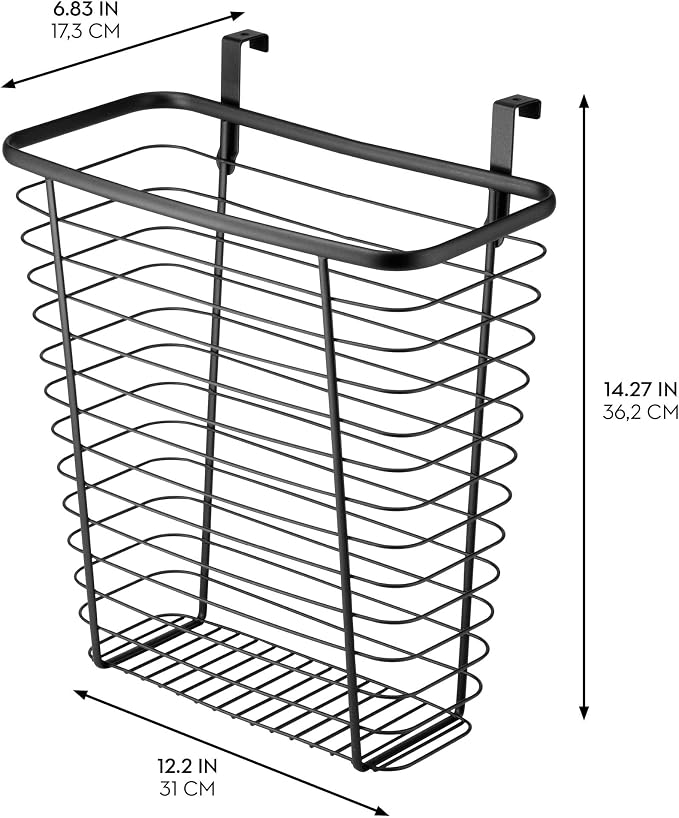 iDesign Metal Over-the-Cabinet Basket for Kitchen Storage - Matte Black - Image 2