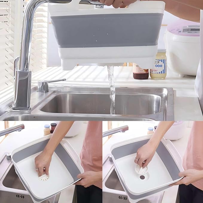 Foldable Sink Vegetable Fruit Bowl Dish Washing Storage Basin Basket, Portable Space-Saving for Kitchen, RV, Campers, and Travel Trailers - Image 7