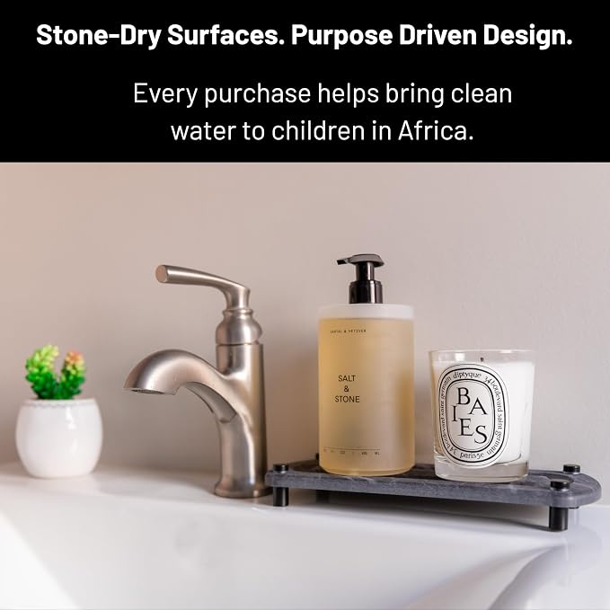 Premium Sink Caddy – Water-Absorbing Diatomaceous Earth Tray for Sink, Elevated Stainless Steel Feet, Non-Toxic, Fast-Drying, Kitchen or Bathroom - Image 6