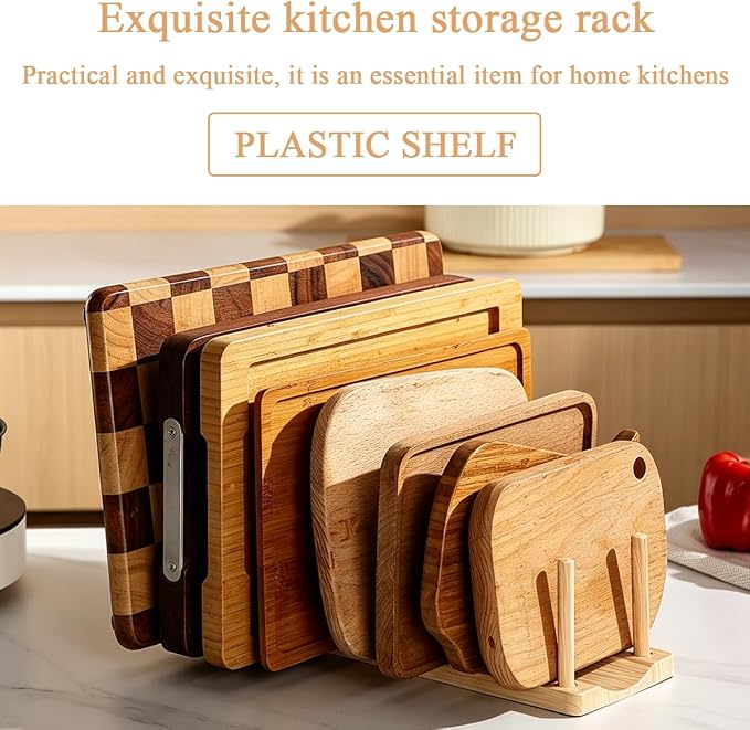 HOMQUEN Pot Lid Organizer, Sturdy Plastic Pan Lid Organizer Rack, 8 Adjustable Compartments - For Cabinet and Countertop, Pot Lids, Pans, Plates, Bowls, Cups, Cutting Boards and Books - Image 6