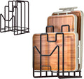 Multifunctional Cutting Board Organizer, Cutting Board Holder Rack Baking Cookie Pan Sheets Cooling Racks Storage Stand for Kitchen Cabinet -Divided Holder with 4 Slots (1PS Black) by Unknown