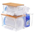iCASA 3 in 1 Trash Bag Holder Garbage Bags Dispenser Under Sink Organizer | Stackable Trash Bag Organizer for 13/30/33 Gallon Bags, Clear Storage Bins for Kitchen, Cabinet, Laundry Room Organization by iCASA