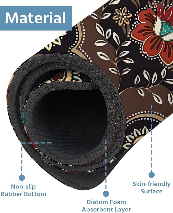 Patterned Sink Faucet Mat Kitchen Splash Guard Super Absorbent Drying Mat, Non-Slip Drain Pad for Kitchen Counter or Bathroom-24x5.5in - Image 4