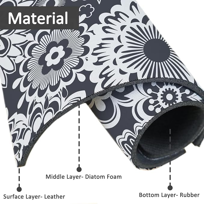 15" X 5.5" Kitchen Sink Splash Guard Faucet Mat Mandala Super Absorbent Fast Drying Faucet Guard & Draining Mat Sink Splash Guard Behind Faucet for Kitchen, Bathroom - Image 4
