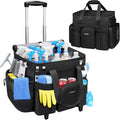 Ytonet XXL Rolling Cleaning Caddy, Large Cleaning Caddy with Wheels | Water Resistant Rolling Caddy for Cleaning Supplies, Cleaning Caddy Bag, Tool Organizer, Cleaner bags for Housekeepers by YTONET