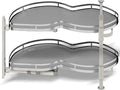 Blind Corner Cabinet Pull Out Organizer, Soft Close Swing Left Pull Out Cabinet Organizer 26 inch, Corner Cabinet Lazy Susan for Cabinet Blind Shelf, 2 Tiers Tray, Adjustable Height by Kinchoix
