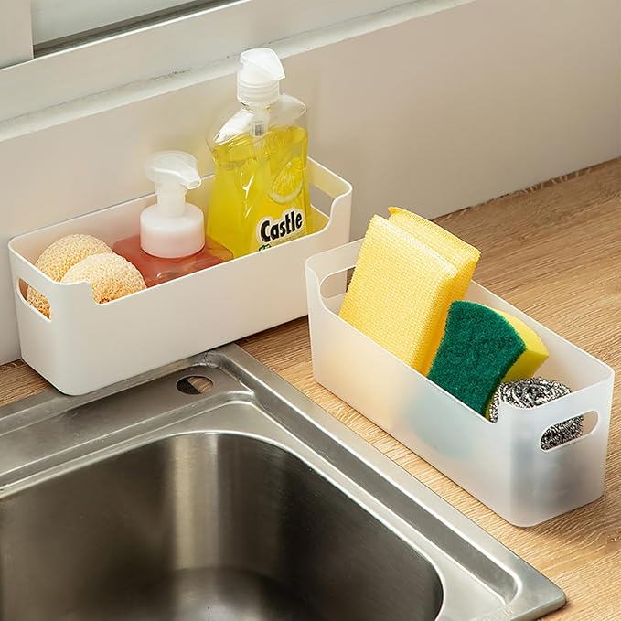 3 Pcs Kitchen Cabinet Door Organizer, Adhesive Mount Inside Cabinet Door Storage, Under Sink Storage Shelf for Kitchen,Bathroom,Office (Transparent) - Image 4