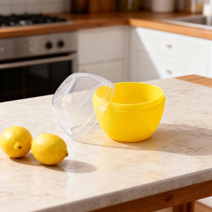 Onion Storage, Avocado Saver Keeper, Reusable Tomato Lemon Holder | Fruits and Vegetables Storage Container with Clear Lid (Lemon Saver) - Image 2