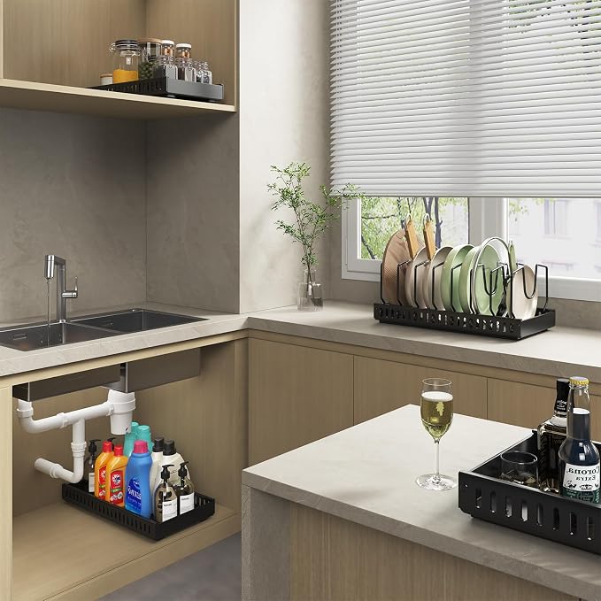 Pull Out Pot Lid Organizer | Cabinet Pan Rack, 10 Dividers - Image 6
