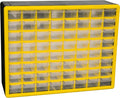 Akro-Mils 64-Drawer Plastic Storage Cabinet, 20"W x 6"D x 16"H, Yellow | Plastic Cabinet w/ Drawers for Garage Organization, Beads, Building Bricks Storage, Teacher Toolbox, Makeup Organizer, 10164 by Akro-Mils