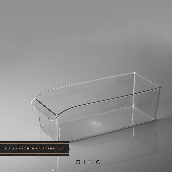 BINO | Plastic Storage Bins, Large | THE CURVE COLLECTION | Multi-Use Fridge / Freezer Organizer | Built-In Handle | BPA-Free | Pantry and Home Organization - Image 6
