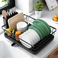 Kitsure Dish Drying Rack for Kitchen Counter, 12''W x 15.5''L, Black | Stainless Steel Sink Organization, Cutlery Holder, Home and Appartment Decor by Kitsure