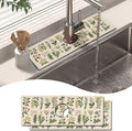 2 Pack Kitchen Sink Splash Guard Faucet Mat 15" X 5.5" Floral Absorbent Fast Drying Mat Faucet Draining Mat Sink Splash Guard Behind Faucet Drip Catcher for Kitchen Bathroom by Unknown