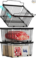 Large Freezer Organizer Bins for 5 to 9 Cu.Ft,Leak-Proof Bottom，3 Pack | ANJUBANFreezer Organizer Bins, Stackable,expandable,foldable,With handle Wire Storage Container Baskets for Sort Frozen Meats by ANJUBAN