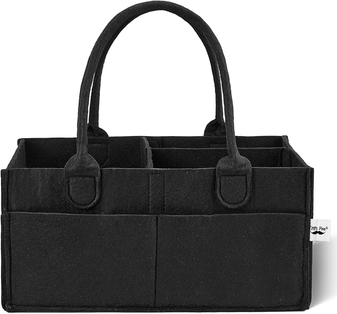 Mr. Pen- Baby Diaper Caddy Organizer, Black, Medium | Nursery Storage Bin and Car Organizer for Diapers and Baby Wipes by MrPen