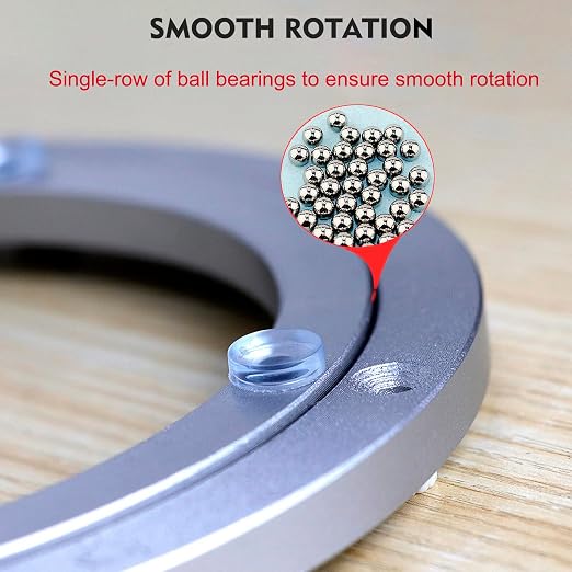 Aluminium Alloy Turntable Bearing, Heavy Duty Swivel Turntable Lazy Susan Rotating Bearing Turntable Round Dining Table Smooth Swivel Plate Hardware (250mm - 10inch) - Image 5