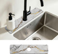 Faucet Mat for Kitchen Sink White Gold Marble Texture Sink Splash Guard Behind Faucet Soft Diatom Mud Material Non-slip Easy to Clean for Bathroom & Kitchen 24"X5.5" by Unknown