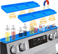 Hydream Stove Top for Shelf Silicone,30 Inch Magnetic Over the Stove Spice Rack of Shelf,Kitchen Organizer Magnet Above Stovetop Flat Back of Storage Suctioned-Blue by Hydream