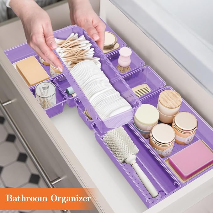 SpaceHacks 25 PCS Plastic Drawer Organizer, 4-Size Versatile Organizer Trays & storage Bins - Image 6