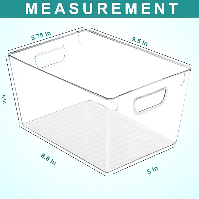 Utopia Kitchen Clear Organizer or Storage Bins - 6 Pack Pantry Organizers and Storage Bins - Medium Clear Storage Containers for Organizing Fridge, Kitchen Organization - Image 2
