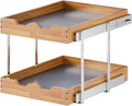 OCG 2 Tier Pull Out Cabinet Organizer (20"W x 21"D), Heavy-Duty Slide out Wood Drawer Shelf, Pull Out Drawer for Cabinets, Base Cabinet Organization for Kitchen, Pantry, Bathroom by OCG