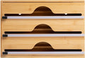 3-in-1 Bamboo Kitchen Wrap Organizer | Wall, Drawer & Counter | Serrated Cutter | Fits Any 12" Roll | Avero Brands by Unknown