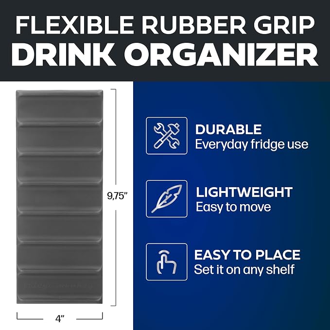 Cooks Innovations Drink Organizer for Fridge, 1 Pack Soda Can Refrigerator Organizers and Storage, Beer-Wine-Water Bottle Holder, Fridge Monkey - Durable Non-Slip & Roll - Image 4
