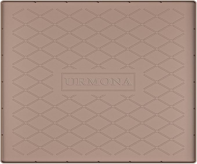 URMONA 25" x 19" Waterproof Silicone Mat in Multiple Sizes & Colors, Under Sink Mat for Kitchen & Bathroom, Pet Food Pad for Dogs & Cats, Kitchen Cabinet Liner, Multi-Purpose for Storage(Khaki) by URMONA