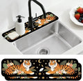 2 Pcs Tiger Kitchen Sink Splash Guard Faucet Mat Tropical Leaves Faucet Mat for Sinks Absorbing Drying Mats for Kitchen Bathroom, 23.6x5.5inch by CONCHLERY%E6%97%97%E8%88%B0%E5%BA%97