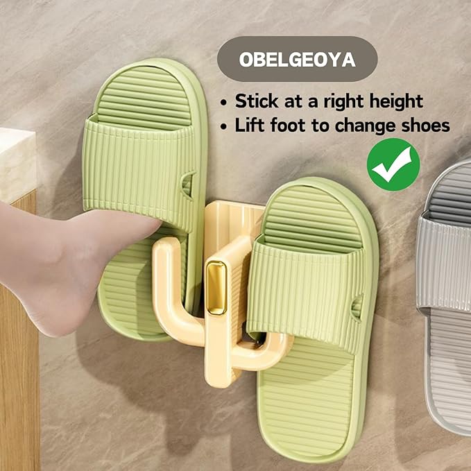 4-Pack Wall Mounted Shoe Rack - Multi-Purpose Hanging Organizer with Hooks for Slippers, Hats, Towels & Keys, No-Drill Space-Saving Adhesive Storage for Entryway, Bathroom & RV, (White) - Image 3