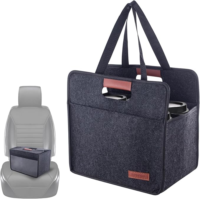Foyego Reusable Drink Carrier with Handle, Fits 6 Cups | Removable Dividers, Family Size, Multiple Tumbler Caddy, Portable Water Bottle Holder Bag, for Delivery, Car and Travel by Foyego