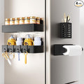 Magnetic Spice Rack for Refrigerator,4 Pack Magnetic Shelf,Fridge Magnet Organizer with Paper Towel Holder and Utensils Racks,Fridge Organizers and Storage Black(4 Pack) by Mystozer