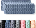2 Pack Caketime Silicone Dish Drying Mat for Kitchen Counter Heat Resistant Multiple Usage Bathroom Countertop Uner Sink Area Faucet Drainer Organizer Must Haves 2026 Necessities 17inchx6inch Blue by CAKETIME