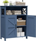 Homhedy Farmhouse Bathroom Storage Cabinet with Doors, Small Floor Cabinet | Toilet Paper Cabinet with Adjustable Shelf, Freestanding Storage Cabinet for Kitchen/Laundry/Living Room, 24"W, Blue by Homhedy