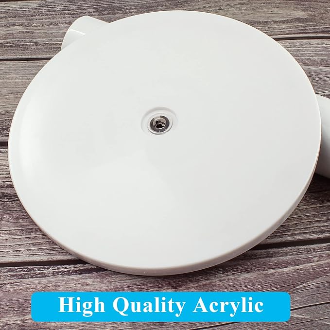 Jersvims 6 Inch Acrylic Turntable Platter, White, 2Pcs | Round Rotating Plate, For Kitchen Pantry Cabinet Desk Rack, Spice Cake Cookie Decorating - Image 3