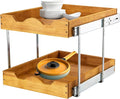 DINDON 2 Tier Pull Out Cabinet Organizer (14" W x 18" D) Slide Out Wood Drawer, Two Tier Sliding Shelf Organization and Storage… by DINDON