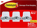 Command Broom and Mop Gripper, 3-Pack, Organize Damage-Free | Damage-Free Hanging Wall Mount Broom and Mop Holder, No Tools Holiday Cleaning Organizer, Holds up to 4 lb by Unknown