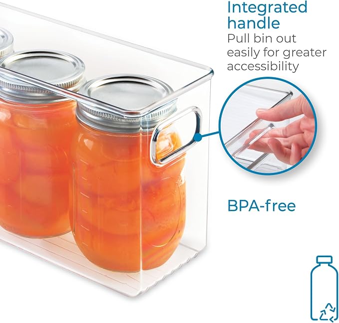iDesign Slim Clear Plastic Storage Bin, Tall Narrow, 2-Pack | Organizer for Kitchen, Fridge, Pantry - Image 4