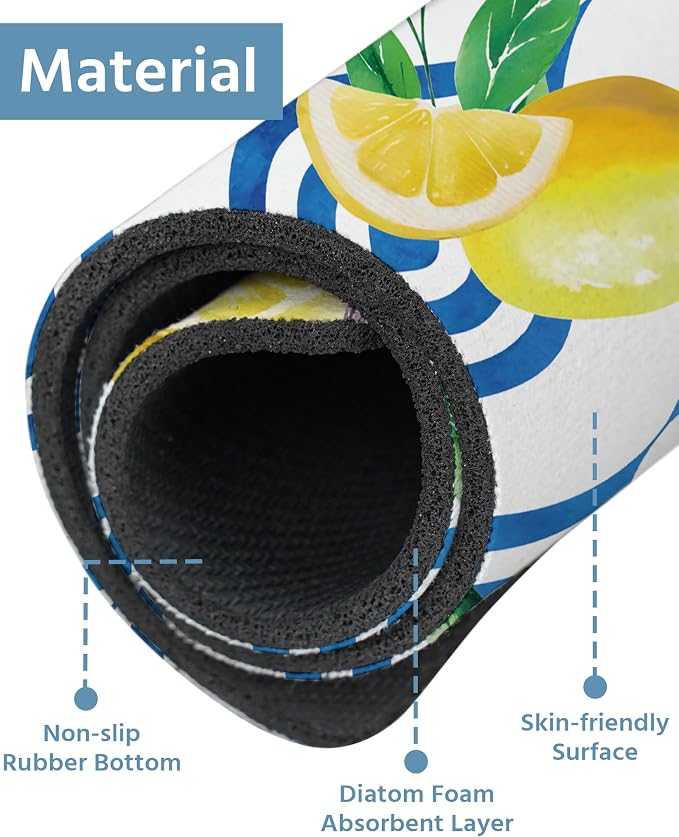 Patterned Sink Faucet Mat Kitchen Splash Guard Super Absorbent Drying Mat, Non-Slip Drain Pad for Kitchen Counter or Bathroom-15x5.5in - Image 4