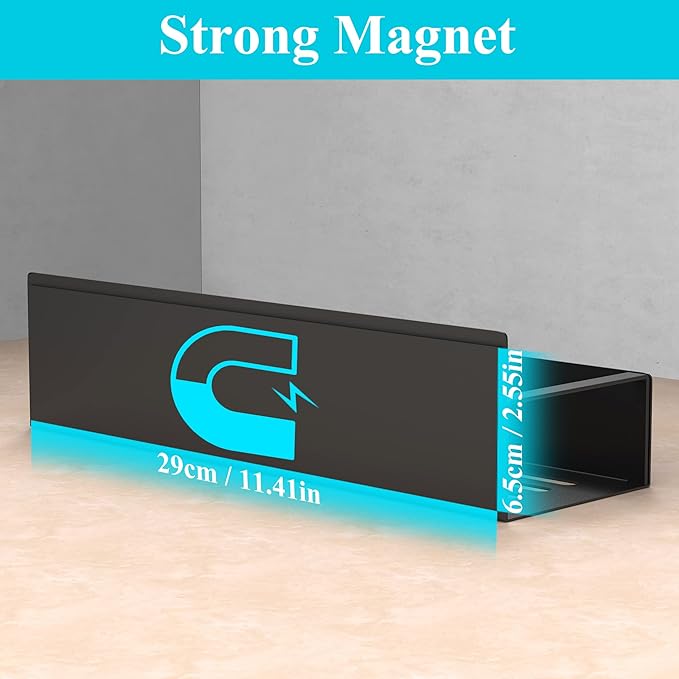 Metal 8 Pack Magnetic Spice Storage Rack Organizer for Refrigerator and Oven, Black Fridge Organizers and Storage, Metal - Image 3