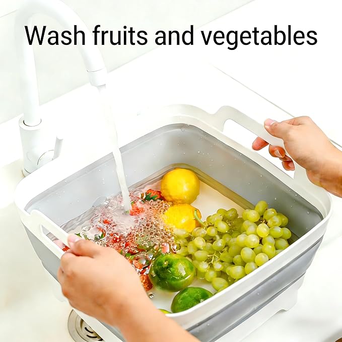 Foldable Sink Vegetable Fruit Bowl Dish Washing Storage Basin Basket, Portable Space-Saving for Kitchen, RV, Campers, and Travel Trailers - Image 6