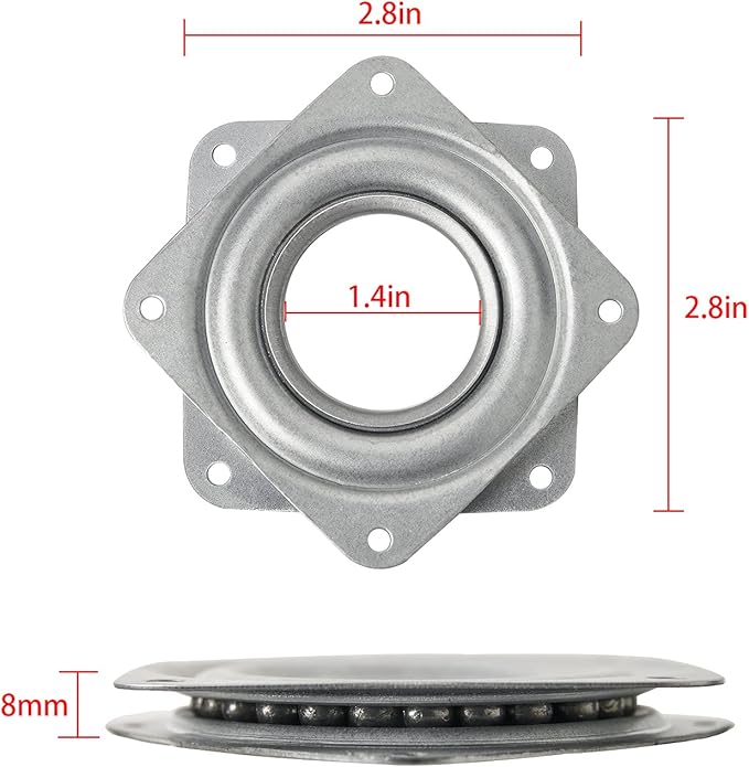 2 Pack 3" Lazy Susan Turntable 200 LBS pounds Steel Ball Bearing Rotating Tray Strong Sturdy Table Cabinet Low Profile - Image 2