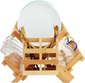 Bamboo Dish Drying Rack, 3-Tier Collapsible Wooden Dish Rack with Utensil Holder, Bamboo Dish Drainer Rack for Kitchen Counter 25pcs | Wooden Dish Drying Rack with Utensil Holder for Kitchen Counter, Large Folding Drying Holder, Dish Drainer by Worthyeah