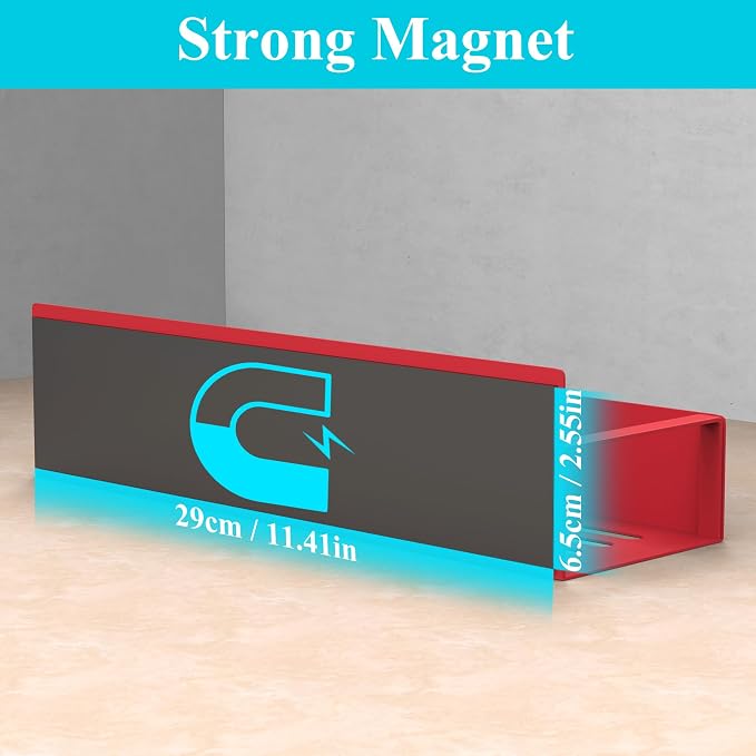 4 Pack Magnetic Spice Storage Rack Organizer for Refrigerator and Oven, Red Fridge Organizers and Storage | Magnetic Shelves Heavy Duty for Fridge in Kitchen, Seasoning Storage Organizer, For Oven Washer and Dryer, For Heavier Items - Image 3