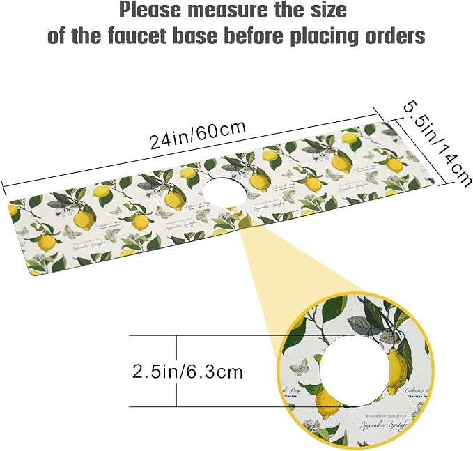 Sink Faucet Absorbing Mat, 2 Pack Drying Mat Around Faucet Sink Splash Guard Behind Faucet Sinkmat For Kitchen Bathroom Island Rv 24 * 5.5 Inch (60 * 14 cm) - Image 4