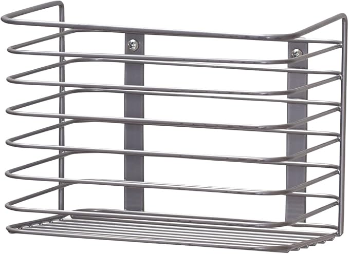 Household Essentials Door Mount Cabinet Organizer, Steel Wire Basket, Attractive Nickel Powder Coating, Great for Saving Space, Mounts to Solid Surface with Hardware Included by HouseholdEssentials