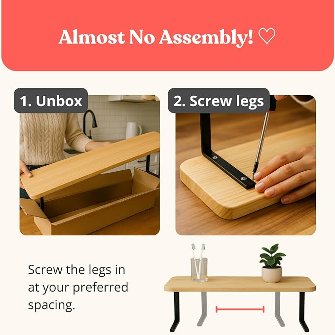 Over The Sink Shelf for Tall Faucet - Space-Saving Bathroom Over Faucet Kitchen Narrow Counter Over Sink Organizer, 30” L 6.25” W 9.25” H Metal Above Sink Shelf Top of Sink [Waterproof] - Image 4